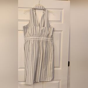 NWT Simply Noelle Ladies Boutique Striped Halter Bib Dress In Size L